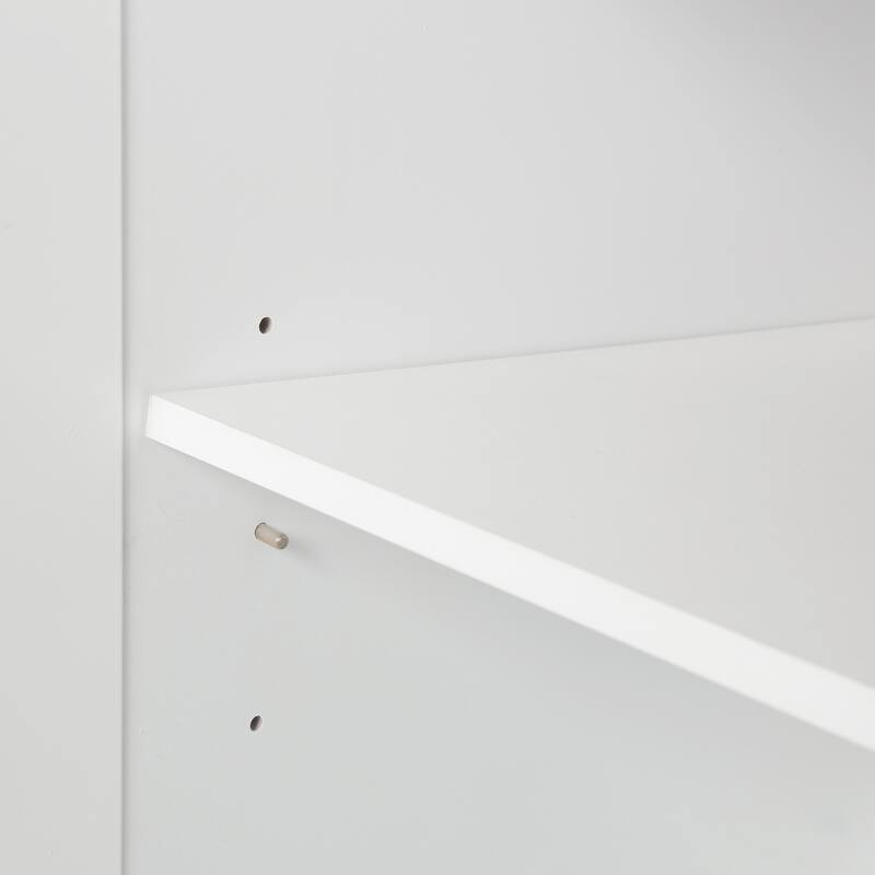 60" Bathroom Vanity with 4 Cabinet Doors, 4 Drawers, 2 Adjustable Shelves, Dual SMC Resin Sinks, Hidden Soft-Close Drawers