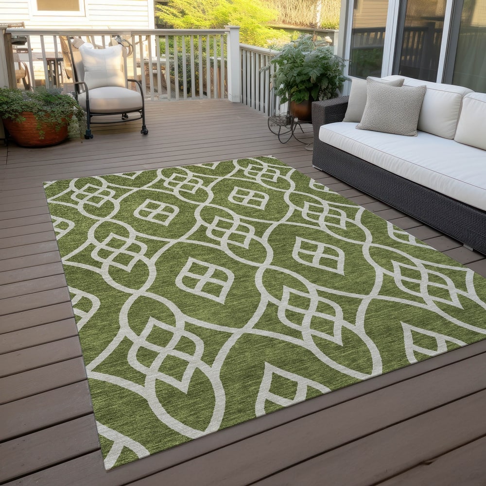Machine Washable Indoor/ Outdoor Chantille Trellis Modern Rug