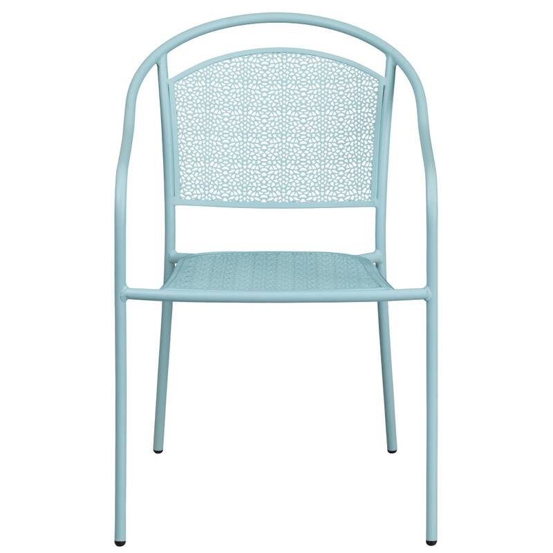5 Pack Indoor-Outdoor Steel Patio Arm Chair with Round Back