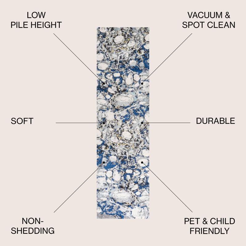 JONATHAN Y Linear Marbled Abstract Area Rug