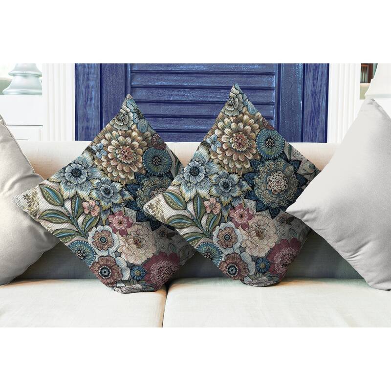 Laural Home Boho Bouquet Indoor Woven Decorative Pillow