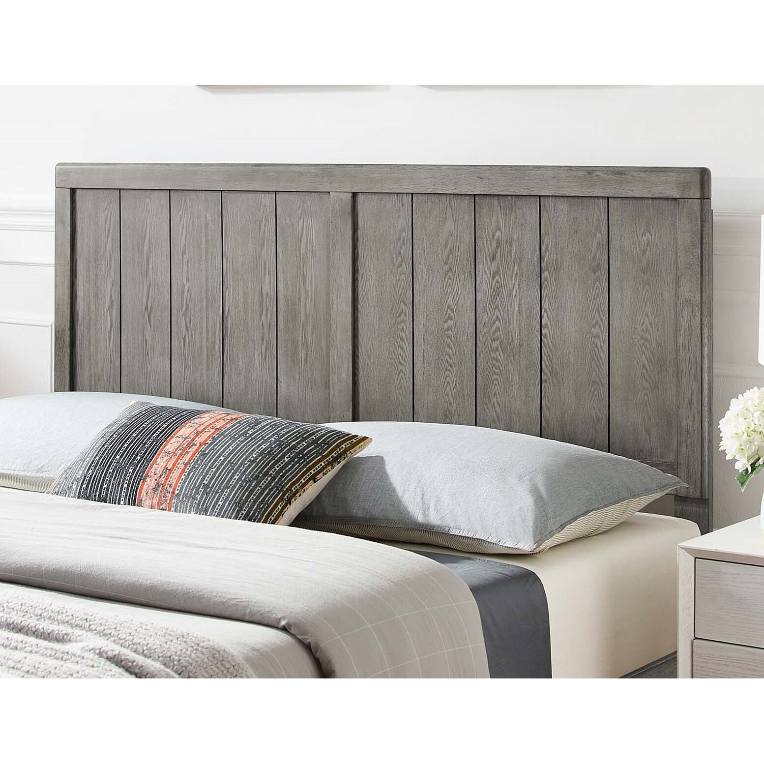 Grey twin bed shop headboard