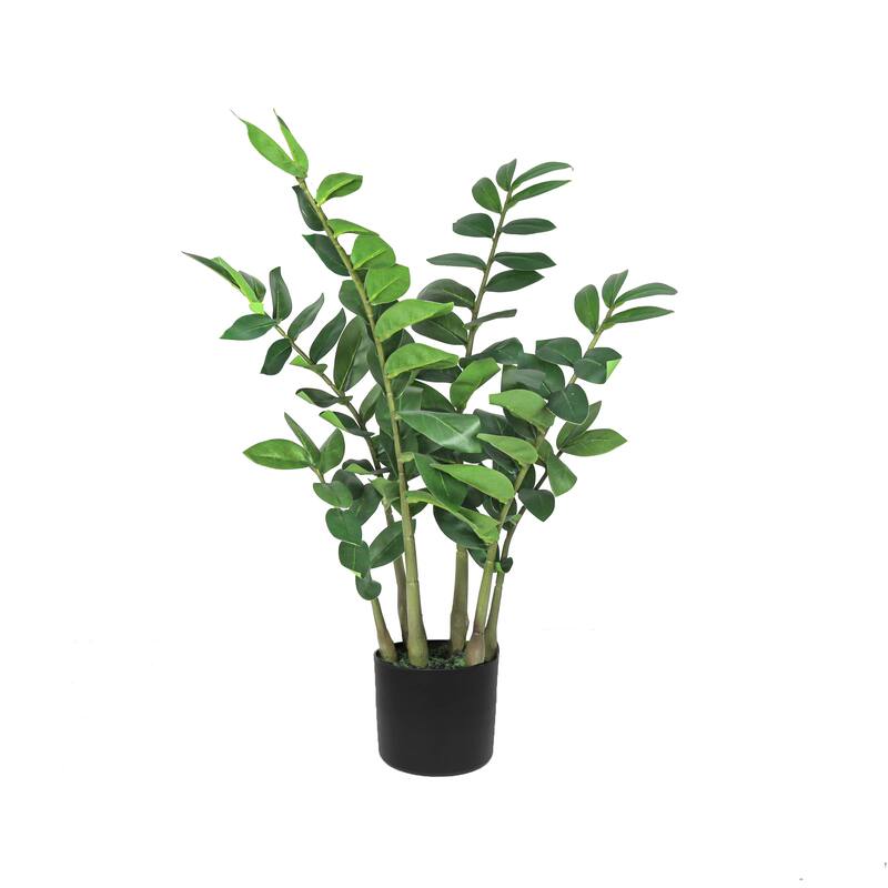27in Real Touch Artificial Zamiifolia ZZ Plant in Black Pot - 27" H x 20" W x 20" DP