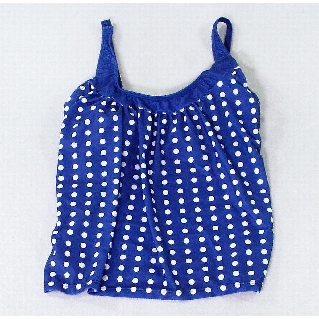 Shop Desiger Brand Blue Women S Size Small S Polka Dot Tankini Top