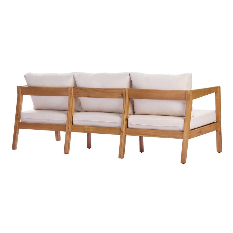 Christopher Knight Home Elara Acacia Wood 3-Seater Outdoor Lounge Sofa