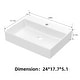 preview thumbnail 2 of 5, Vessel Sink Rectangular, 24"x18" Bathroom Sink White Ceramic Lavatory Vanity - 24x17.7x5.1in