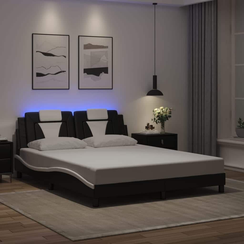 vidaXL Bed Frame Black and White