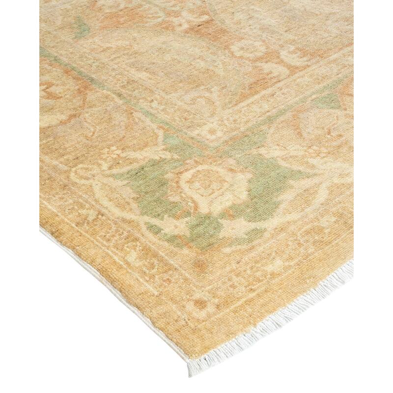 Overton Hand Knotted Wool Vintage Inspired Modern Contemporary Eclectic Ivory Area Rug - 6 x 9