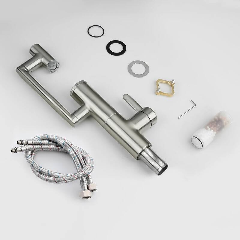 Lefton Rotatable Single Hole Bathroom Sink Faucet with Built-in Filter, Temperature Display in Fahrenheit, 2 Water Modes