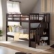 preview thumbnail 30 of 42, Twin over Twin Bunk Bed with Storage and Guard Rail for Bedroom, Dorm, Maximized Storage Space Espresso
