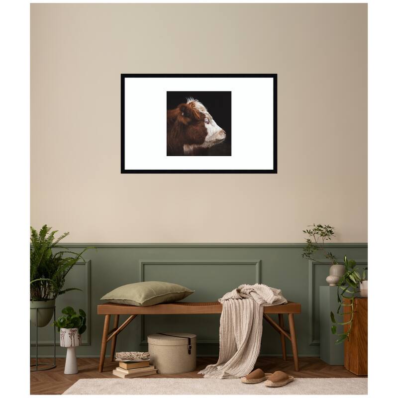 Kate and Laurel Cow Profile by Emiko and Mark Franzen F2 Images Framed Wall Art Print