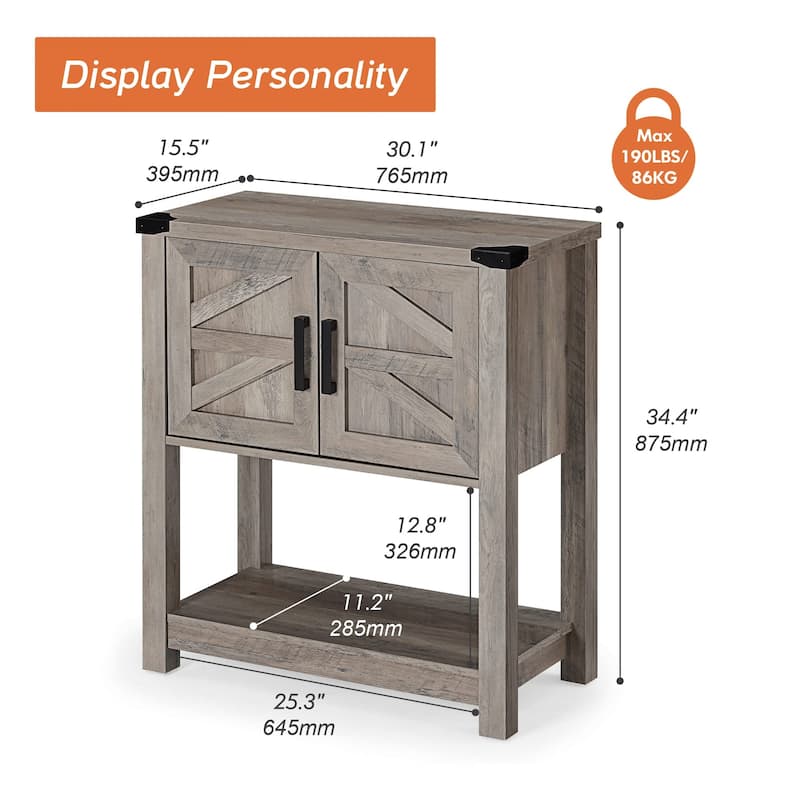 WAMPAT Farmhouse Cabinet, Wood Buffet Sideboard for Living Room