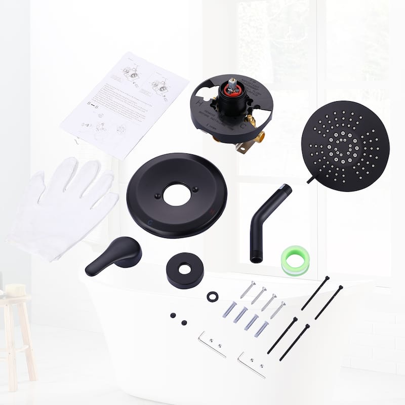 WOWOW Single Handle 5-Spray Shower Faucet with Pressure Balance
