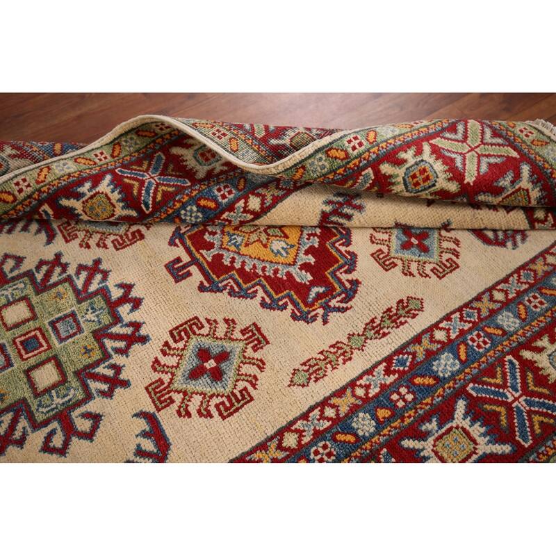 Kazak Foyer Rug Hand-Knotted Bedroom Wool Carpet - 3'4" x 4'11"