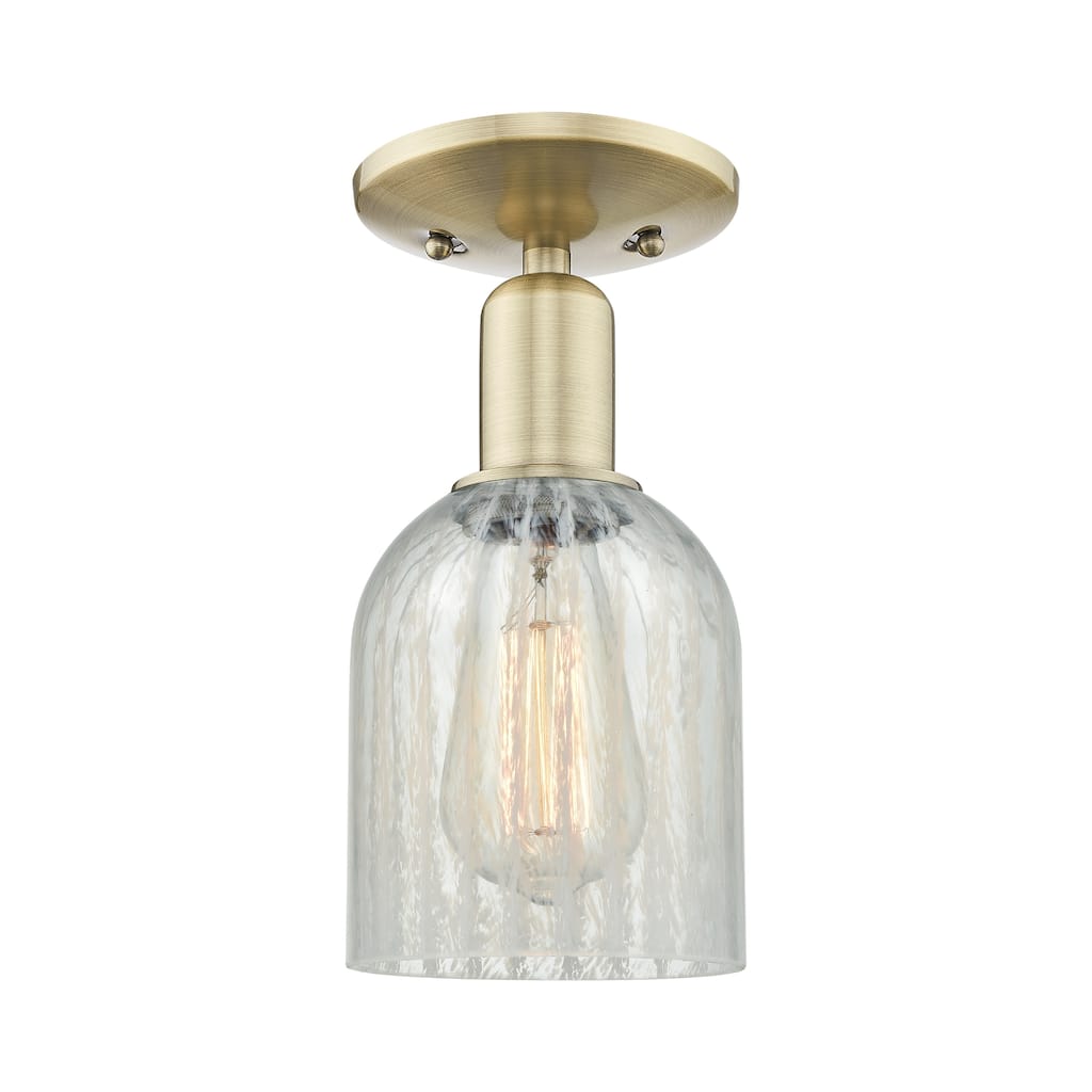 Innovations Lighting Endless Possibilities Arcadia - Caledonia - 1 Light 5" Semi-Flush Mount with Mouchette Shade