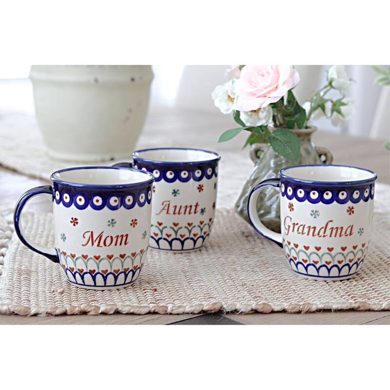 Blue Rose Polish Pottery 1105 Family Mug