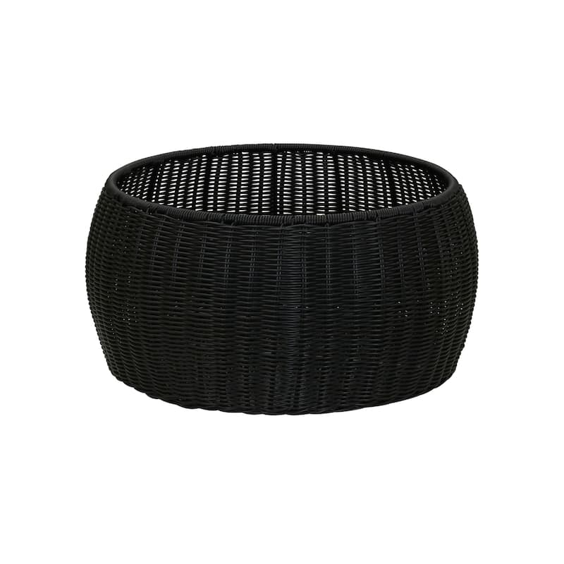 Household Essentials Handwoven Resin Storage Stool Ottoman