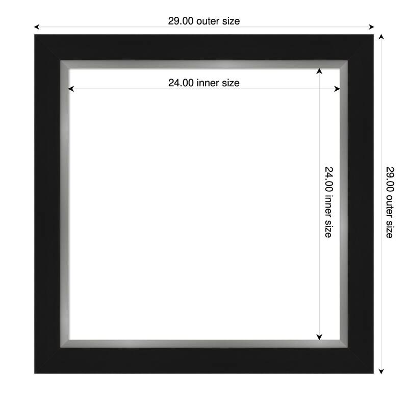 Amanti Art Eva Black Silver Framed Dry Erase Magnetic Board - 29 x 29 in - Eva Black Silver