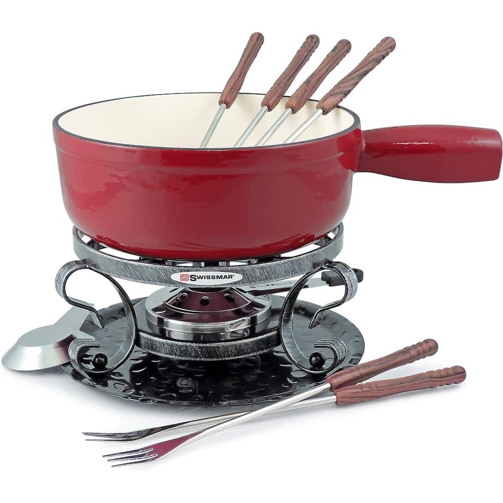 Swissmar Lugano 2-Quart Cast Iron Cheese Fondue Set