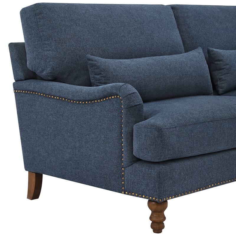 77.6''W Modern 3-Seat Sofa with Solid Wood Frame and Comfortable Cushions for Living Room