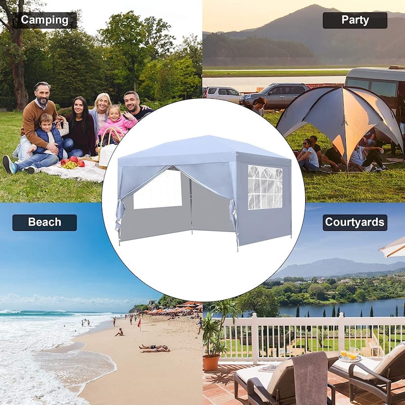 Ainfox 10x10ft Outdoor Pop Up Canopy Tent with 4 Removable Sides and Carrying Bag