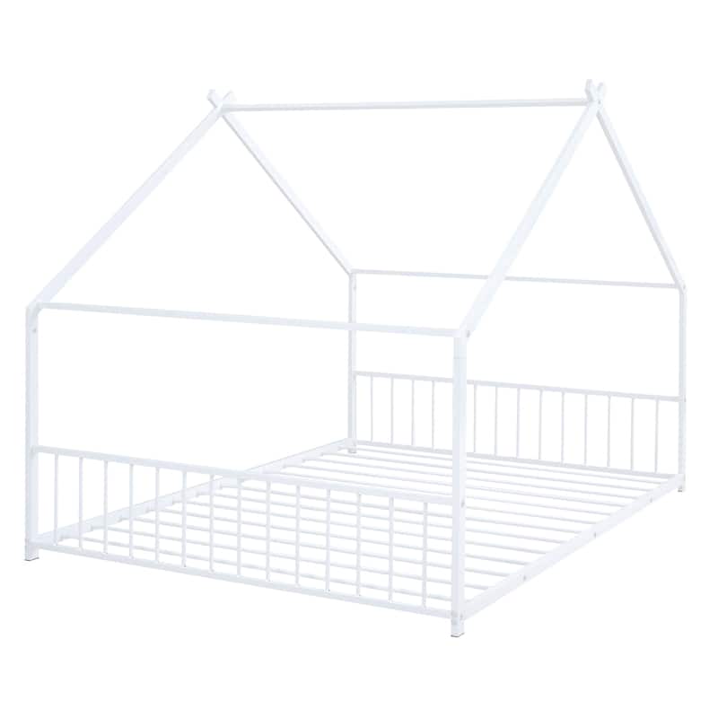 Full Size Metal House Bed