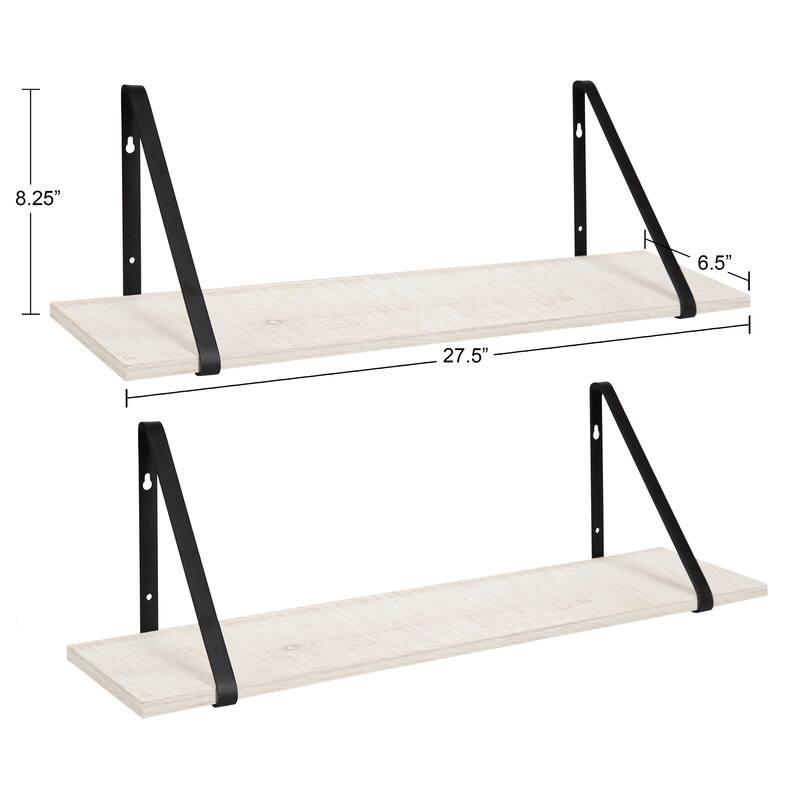 Kate and Laurel Soloman Wood 2 Piece Shelves with Metal Brackets