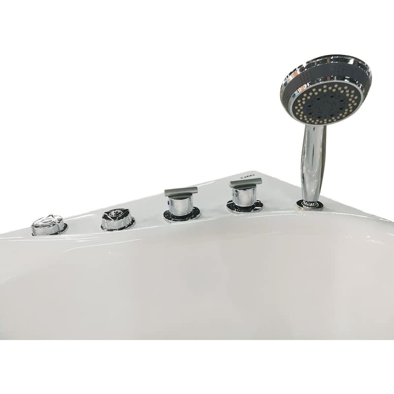 Eago 57-1/8" Acrylic Whirlpool Bathtub for Alcove Installations with