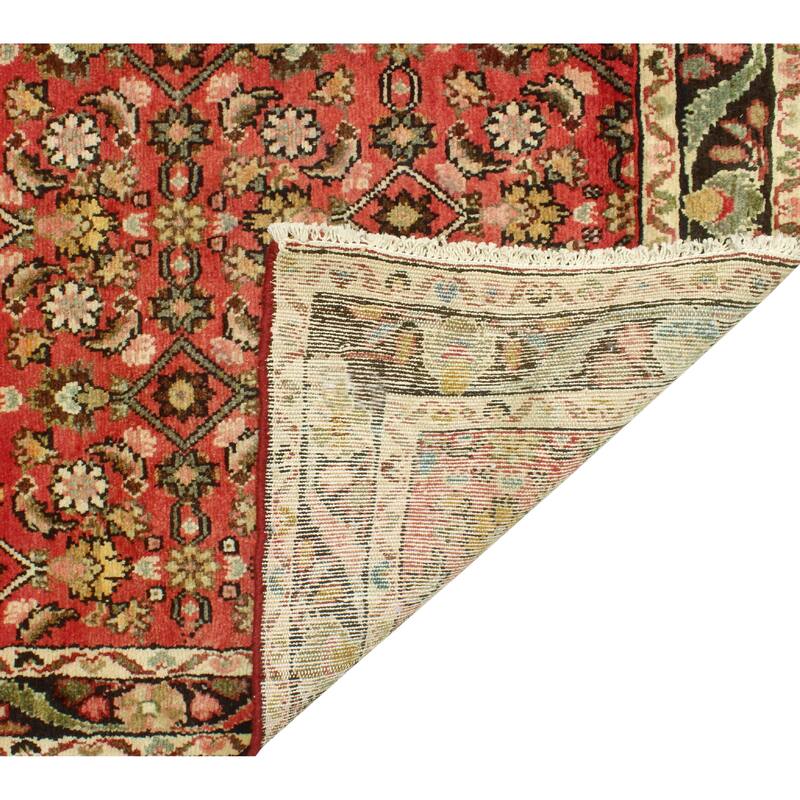 Fine Vintage Distressed Asucena Rust/Charcoal Runner - 3'7" x 11'0"