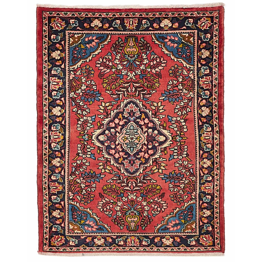 ECARPETGALLERY Hand-knotted Anadol Red Wool Rug - 3'7 x 4'11