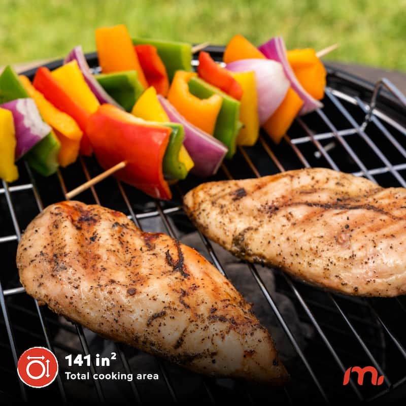Megamaster 14.5" Portable Charcoal Barbecue Grill, 141 SQ. In Cooking Area - 810-23001