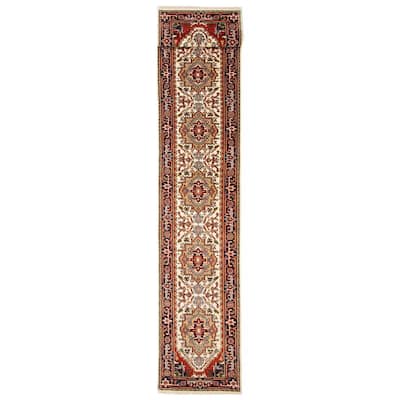 ECARPETGALLERY Hand-knotted Serapi Heritage Cream Wool Rug - 2'6 x 19'3
