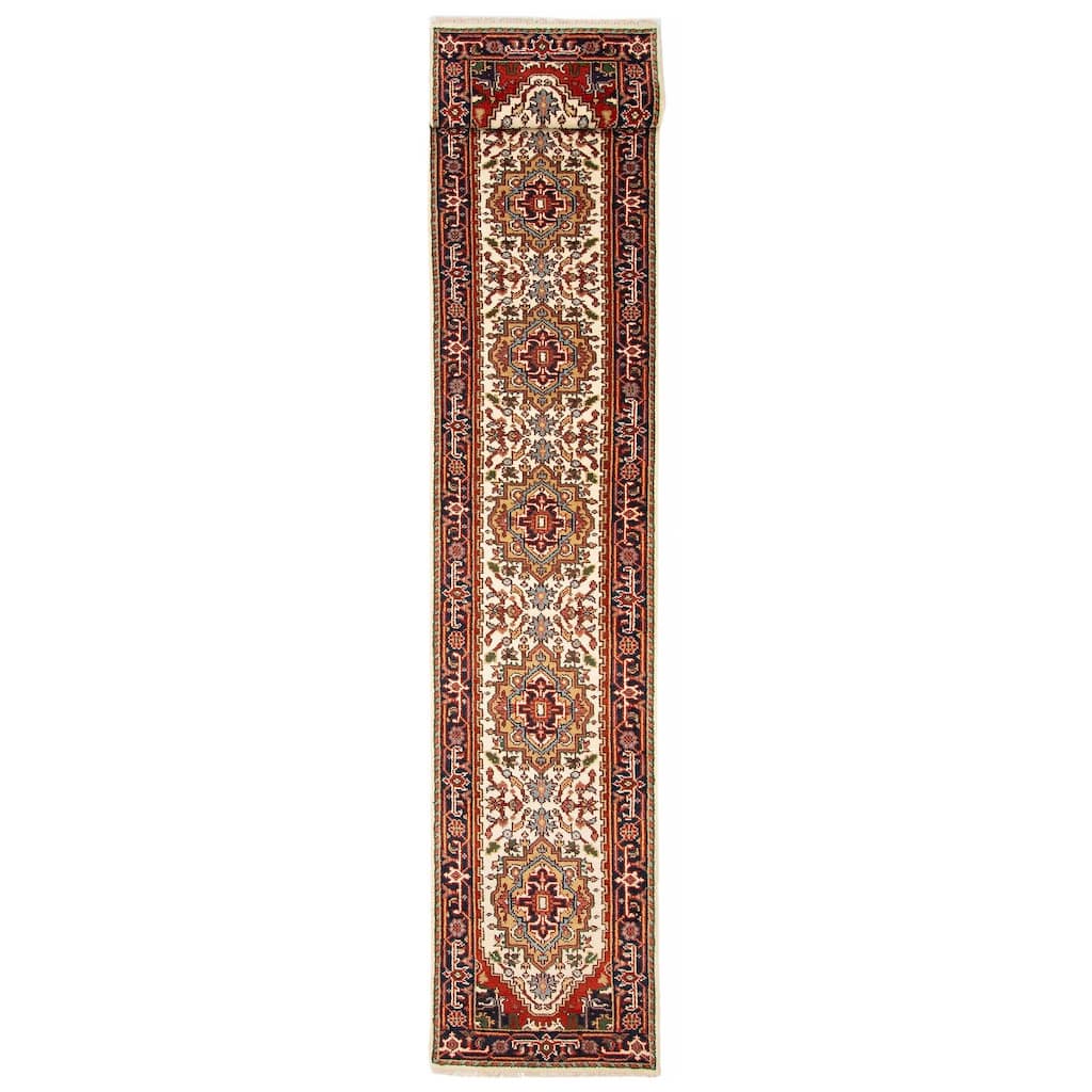 ECARPETGALLERY Hand-knotted Serapi Heritage Cream Wool Rug - 2'6 x 19'3