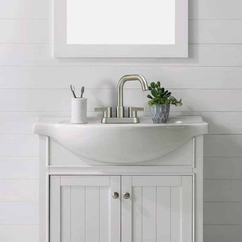 Modern 2 Handle 360° Swivel Bathroom Sink Faucet with Pop Up Drain and Water Supply Line, Anti Fingerprint, Anti Rust