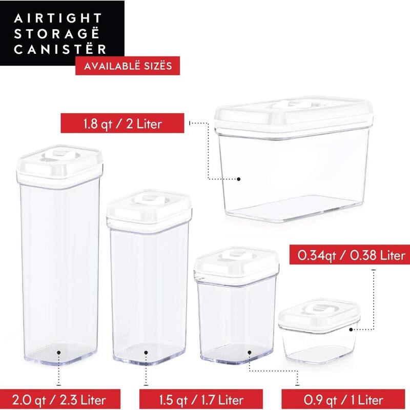 DWËLLZA KITCHEN 4LB White Airtight Food Storage Containers