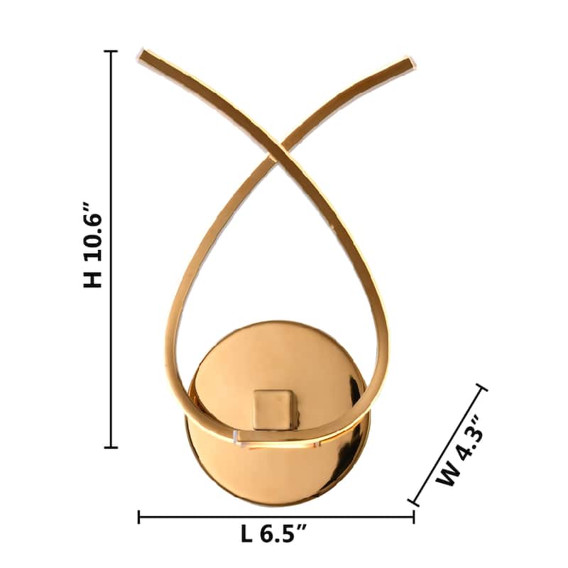 2 Light Gold LED Wall Sconce with an Acrylic Diffuser