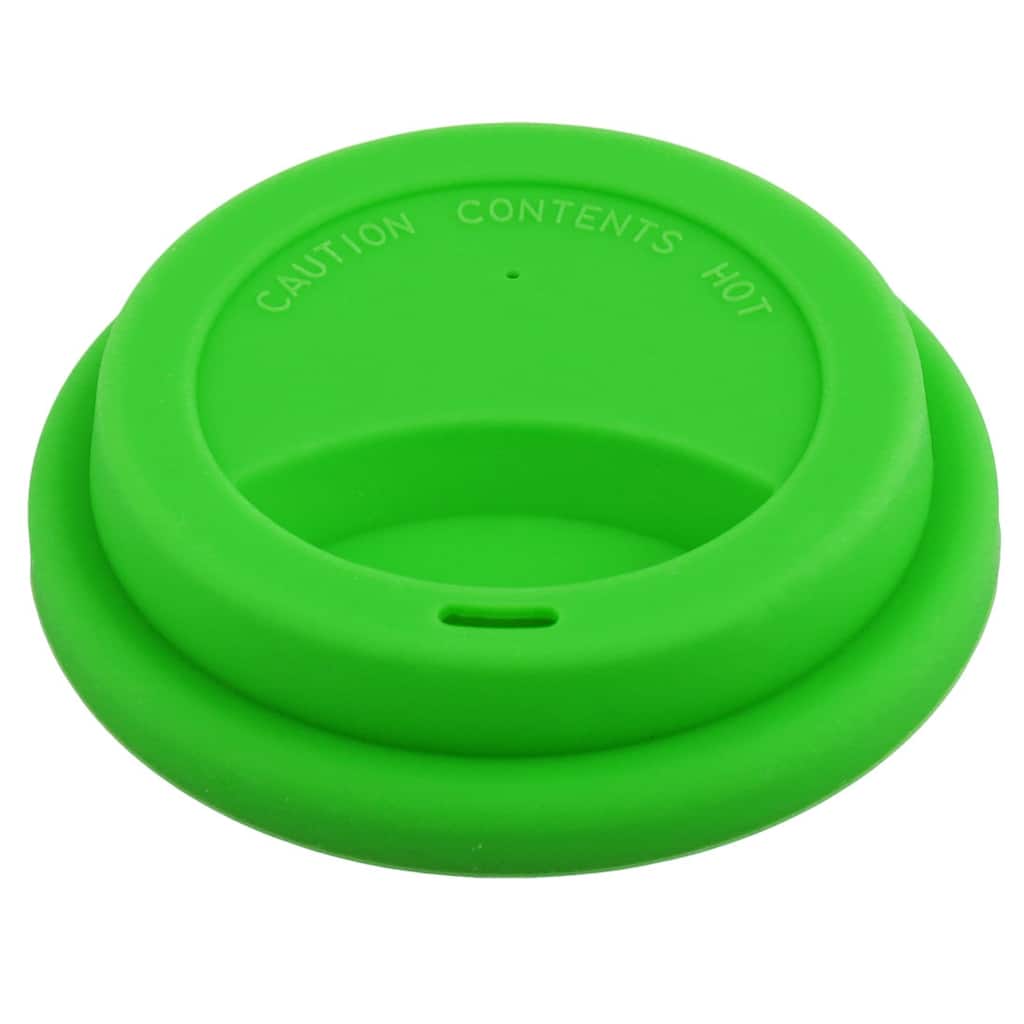 Silicone Cafe Reusable Drinking Water Tea Coffee Mug Cup Lid Cover - Green - 3.66" x 0.8"(Outer.D*H)