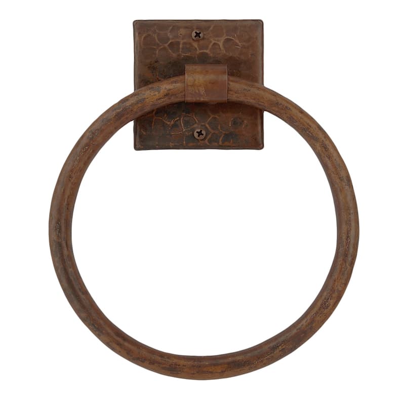 10-in Hammered Copper Full Size Bath Towel Ring in Oil Rubbed Bronze (TR10DB)