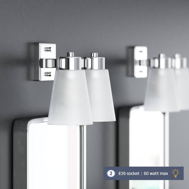 Prominence Home Fairendale Traditional Farmhouse Bathroom Vanity Light, Brushed Nickel - Brushed Nickel