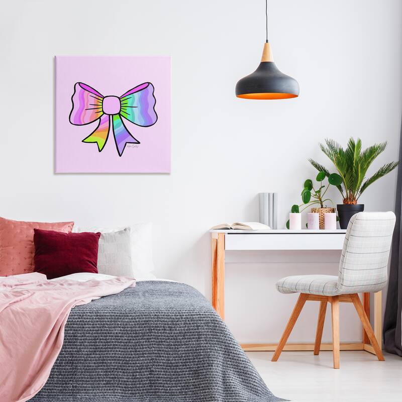 Stupell Pastel Rainbow Ombre Ribbon Canvas Wall Art Design By Katie Conley
