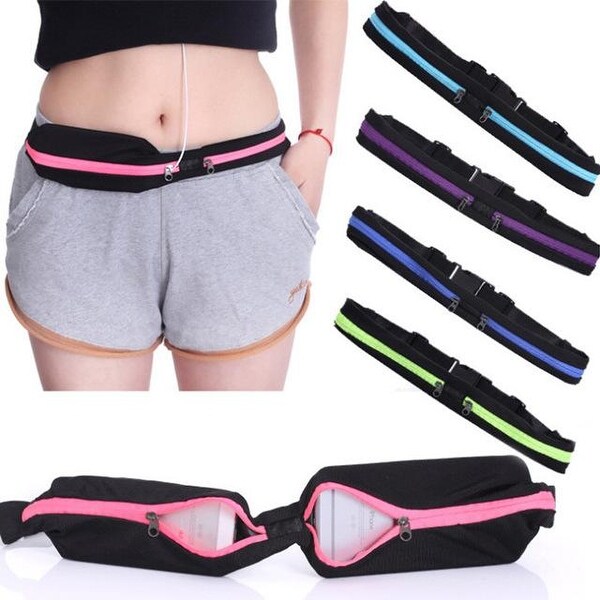 Dual Pocket Running Belt Travel Pack for Jogging, Cycling and Outdoors