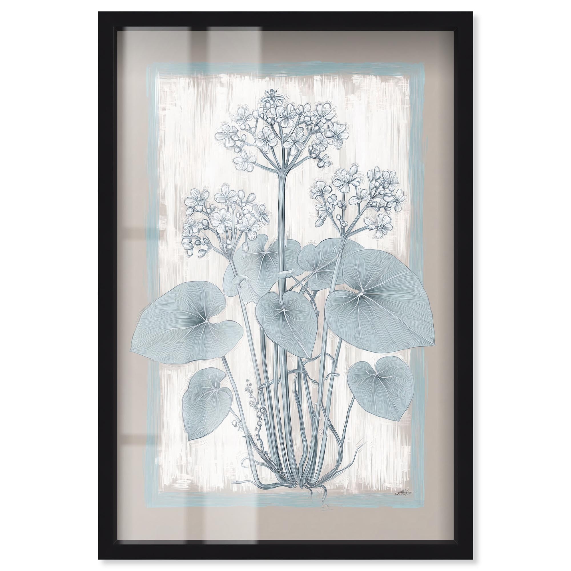 Linen Geranium II Floral Wall Decor Shadowbox Print by Art Remedy