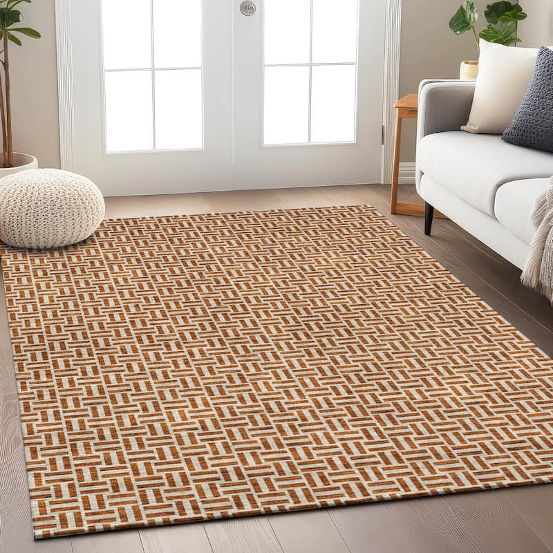 Machine Washable Indoor/ Outdoor Chantille Contemporary Casual Rug