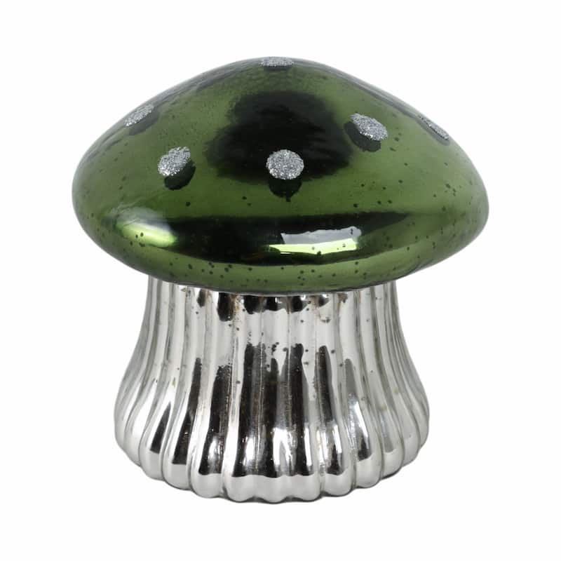 Glass Mushroom Candle Jar with Lid Boho Glam Wax Soy Accent Decor - 6" x 6" x 6"