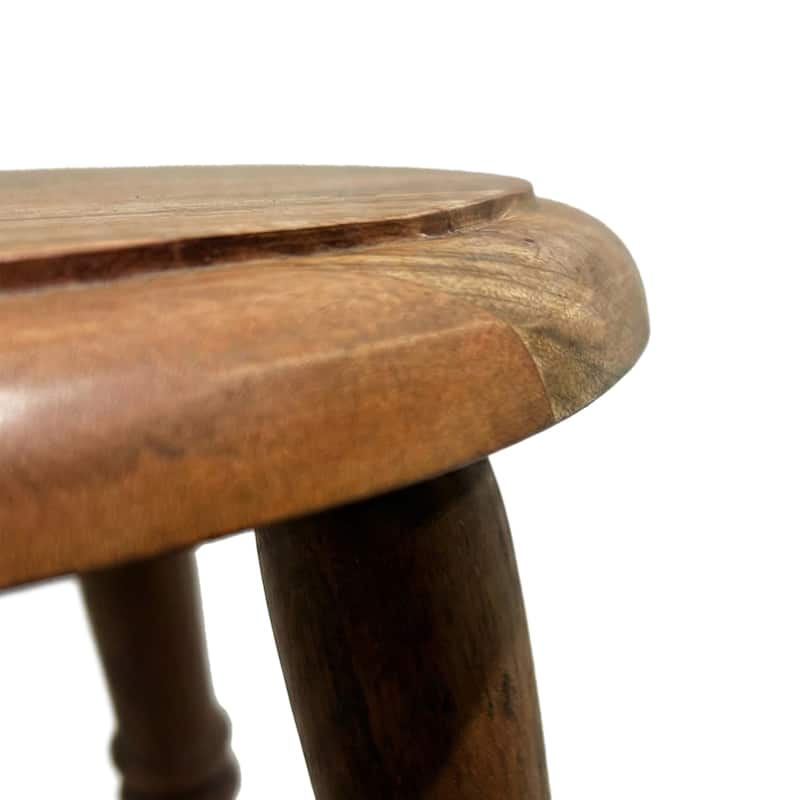 Handcrafted Natural Solid Mindi Wood Bar Stool by East at Main