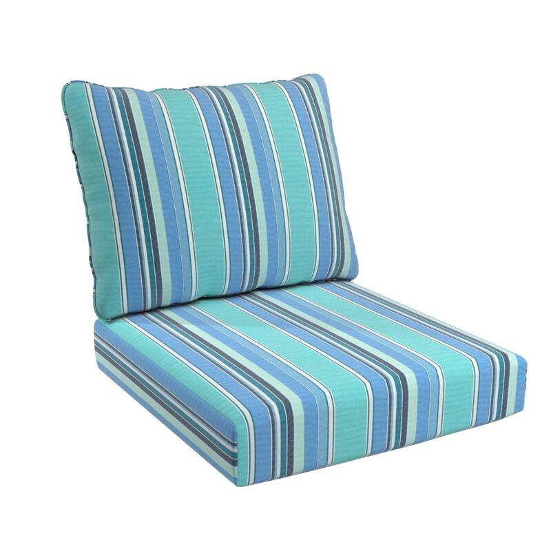 California Umbrella Outdoor Deep Seat Cushion Set, 24" x 48", Sunbrella Fabric, Densified Fiber Fill - Dolce Oasis