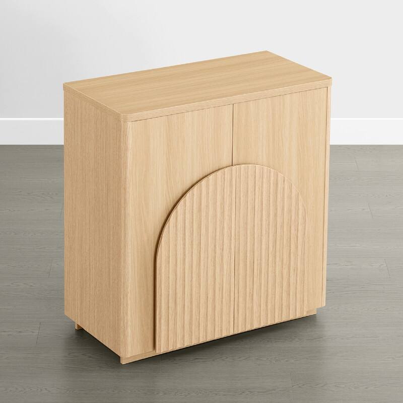 Spruce & Spring Modern Sideboard Buffet Cabinet with Wave Design