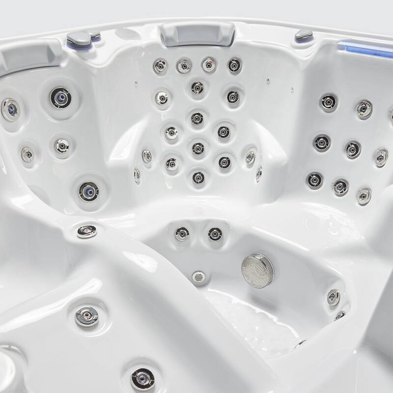 Buenospa Dallas 6 - Person 82 - Jet Hot Tub, Ice White with Ozone and LED Lights