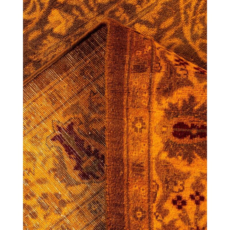 Fine Vibrance, One-of-a-Kind Hand-Knotted Runner Rug - Brown, 3' 1" x 14' 9" - 3' 1" x 14' 9"