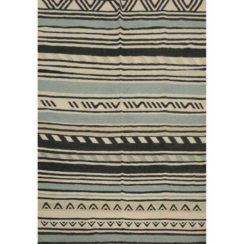 Hand Woven Oriental 100% Wool Carpet Southwestern Tribal Multi-Colored Kilim Area Rug - 10' 0'' X 8' 3''